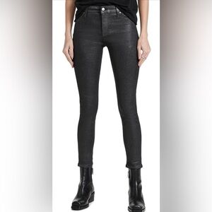 Adriano Goldschmied AG Farrah Skinny Jeans coated black denim Size 26